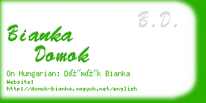 bianka domok business card